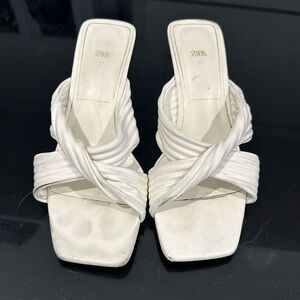 Zara white cross cross heel